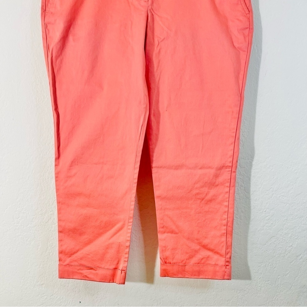 New York & Company High Rise Capri Cropped Pants Size 12 Coral Stretch Office - Picture 7 of 13